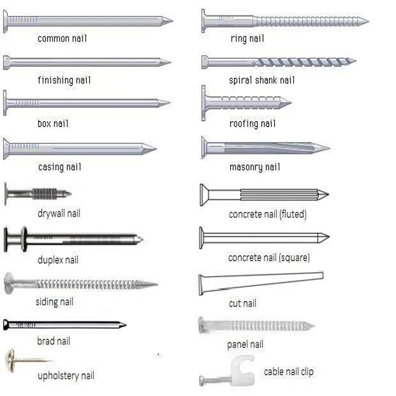 different kinds of steel nails